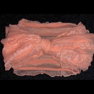 Peach Ruffle Wrap Bow